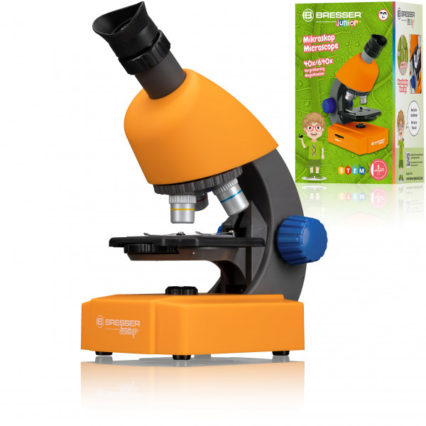 Bresser Junior 40x-640x mikroskops (oranžs)