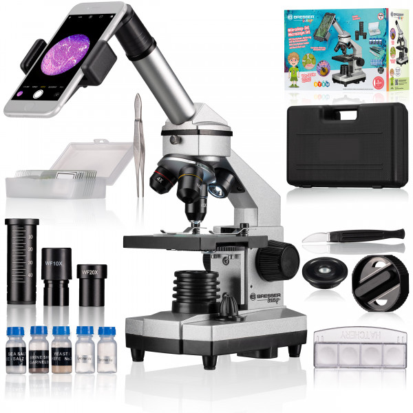 Bresser Junior Biolux CA 40x-1024x mikroskops ar telefona statīvu